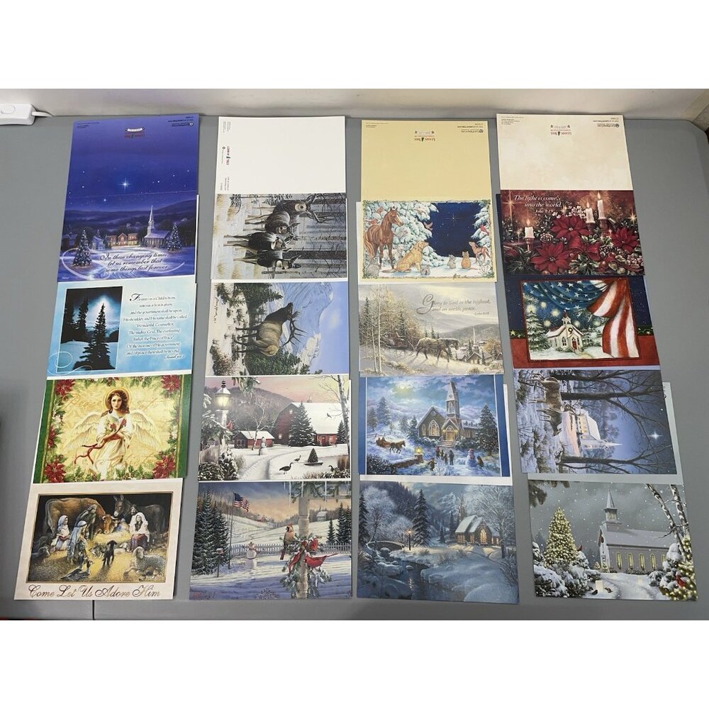 Leanin Tree Christmas Holiday Cards 32 Assortment Animals Scenic No Envelopes